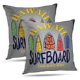 thumbnail image 1 of LALILO Throw Pillow Covers Surf Lettering Shirt Surf Wave Summer Tropical Cushion Cover 18" x 18", 2 Pack, 1 of 6