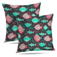 thumbnail image 1 of LALILO Throw Pillow Covers Swimming Fishes Cute Black Fishes Cushion Cover 18" x 18", 2 Pack, 1 of 6