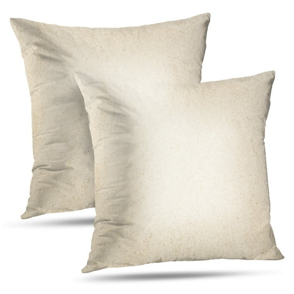 LALILO Throw Pillow Covers Tile Natural Stone Beige Color With Beige Cushion Cover 18" x 18", 2 Pack