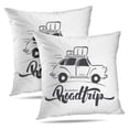 thumbnail image 1 of LALILO Throw Pillow Covers Travel Retro Car With And Lettering Cushion Cover 18" x 18", 2 Pack, 1 of 6