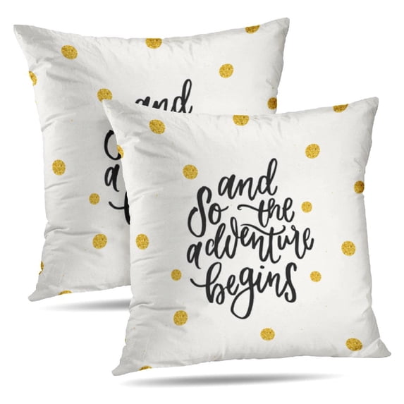 LALILO Throw Pillow Covers Trendy Lettering Calligraphy And Cushion Cover 18" x 18", 2 Pack