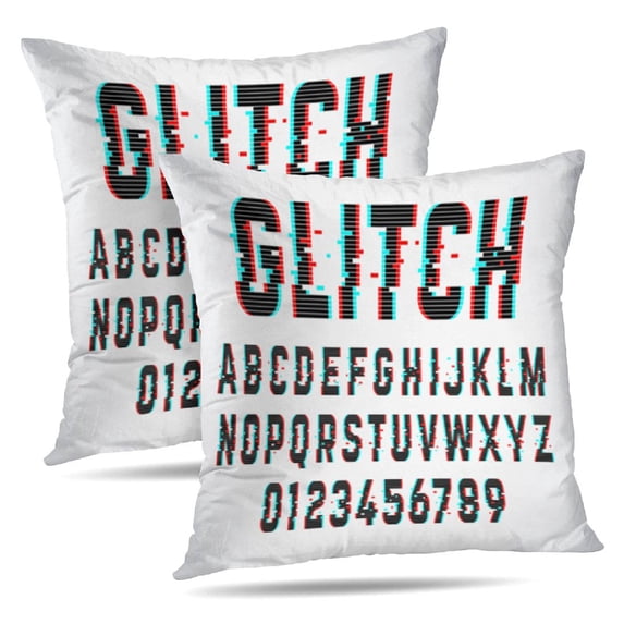 LALILO Throw Pillow Covers Trendy Letters And Numbers Font Letter Cushion Cover 18" x 18", 2 Pack