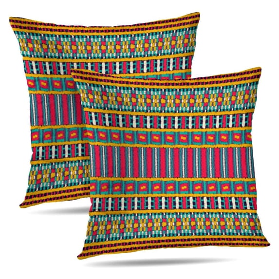 LALILO Throw Pillow Covers Tribal Ornament African Ethnic With Cushion Cover 18" x 18", 2 Pack