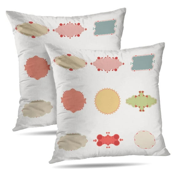 LALILO Throw Pillow Covers Vintage Autumn Frames Dot Frame Border Cushion Cover 18" x 18", 2 Pack
