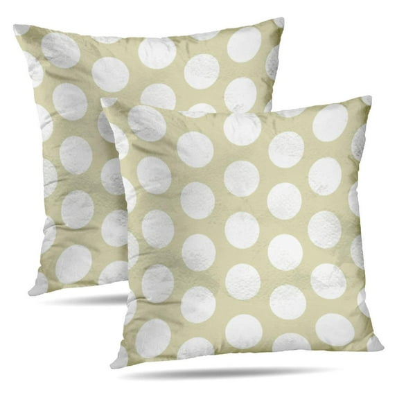 LALILO Throw Pillow Covers Vintage Ornament White Circles Vintage Cushion Cover 18" x 18", 2 Pack