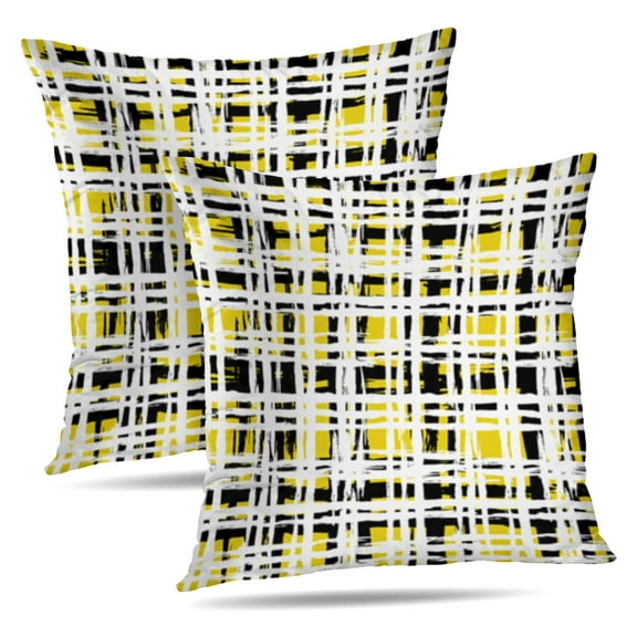 LALILO Throw Pillow Covers Vintage Striped Bright Black White Cushion Cover 18" x 18", 2 Pack