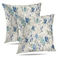 thumbnail image 1 of LALILO Throw Pillow Covers Watercolor Flowers Floral Flower Blue Cushion Cover 18" x 18", 2 Pack, 1 of 6
