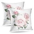 thumbnail image 1 of LALILO Throw Pillow Covers Watercolor Flowers Floral Pink Rose Branch Cushion Cover 18" x 18", 2 Pack, 1 of 6