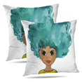 thumbnail image 1 of LALILO Throw Pillow Covers Watercolor Happy Beautiful African Cushion Cover 18" x 18", 2 Pack, 1 of 6