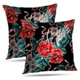 thumbnail image 1 of LALILO Throw Pillow Covers Watercolor With Flowers And Fashion Floral Snake Floral Repeat Art Bloom Blossom Set of 2 Square 18 x 18 Inch Pillowcase, 1 of 5