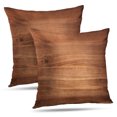thumbnail image 1 of LALILO Throw Pillow Covers Wood Old Wood Walnut Dark Brown Smooth Surface Cushion Cover 18" x 18", 2 Pack, 1 of 6