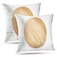 thumbnail image 1 of LALILO Throw Pillow Covers Wooden Board White Board Round Wooden Bamboo Cushion Cover 18" x 18", 2 Pack, 1 of 6
