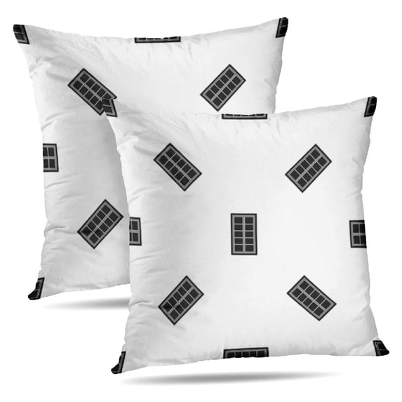 LALILO Throw Pillow Covers Wooden Repeat Black Color Geometric Cushion Cover 18" x 18", 2 Pack