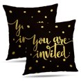 thumbnail image 1 of LALILO Throw Pillow Covers You Gold Glittering Lettering With Polka Dots Cushion Cover 18" x 18", 2 Pack, 1 of 6