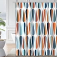 thumbnail image 1 of LALILO Turquoise Waterproof Shower Curtain,Mid Century Modern Style Retro with Drop Shapes Various Shower Curtains for Bathroom with 12 Hooks,72x72 Inch, 1 of 1