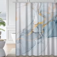 thumbnail image 1 of LALILO Waterproof Blue Gray Shower Curtain with Ink Abstract Painting, 72x72 in, 12 Hooks, Bathroom Decor., 1 of 1