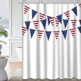thumbnail image 1 of LALILO White Blue Red Waterproof Shower Curtain,America Triangle Flag Garland White Usa American Shower Curtains for Bathroom with 12 Hooks,72x72 Inch, 1 of 1