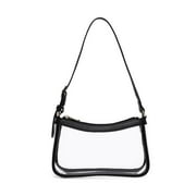 LAM GALLERY Clear Purse Handbag Transparent Baguette Bag Stadium Approved Clear Bags Black