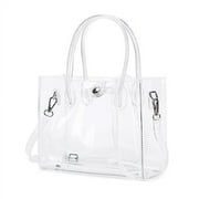 LAM GALLERY Designer Clear Purse Shoulder Handbag Stadium Approved Clear Bag PVC Plastic See Through Working Bag