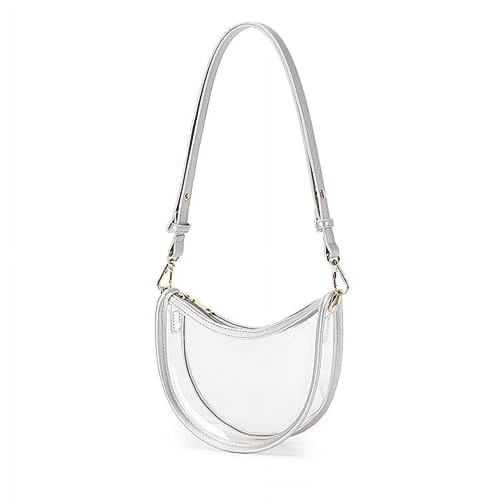 LAM GALLERY Clear PVC Purse - Stadium Approved See Through Tote With Adjustable Strap, 11.8x9x5.1 Inches