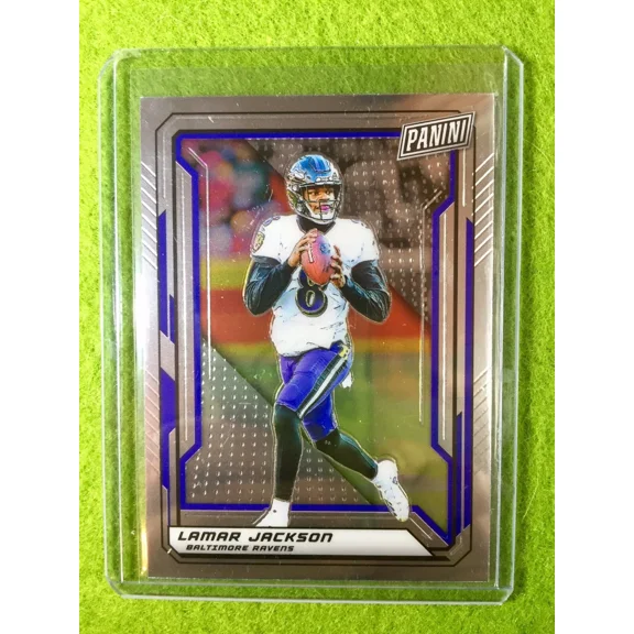 LAMAR JACKSON CARD JERSEY #8 BALTIMORE RAVENS 2019 National VIP Silver Chrome SP