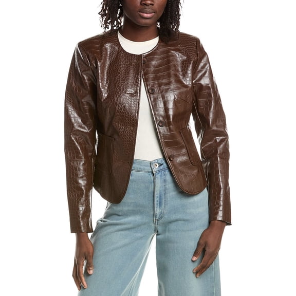 LAMARQUE womens Croco Jacket, xs, Brown