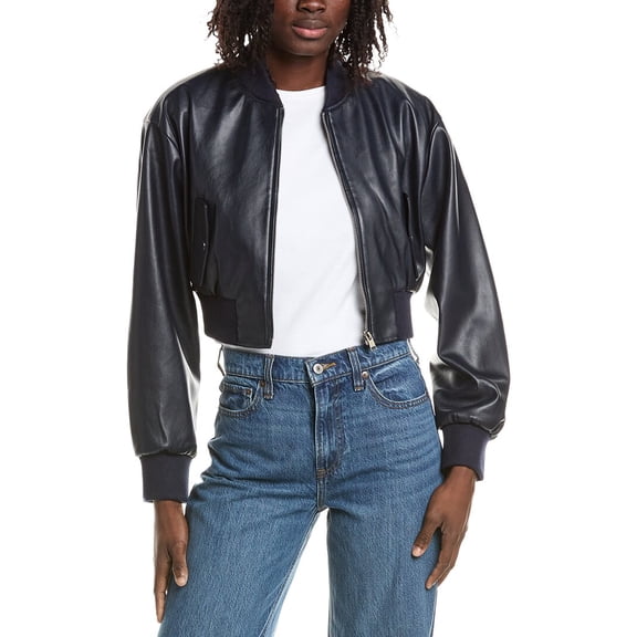 LAMARQUE womens Cropped Bomber Jacket, XL, Blue