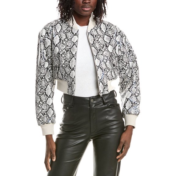 LAMARQUE womens Cropped Bomber Jacket, s, White