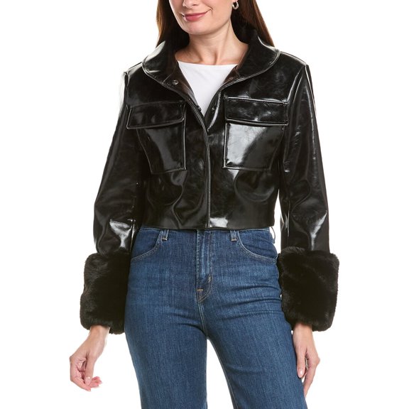 LAMARQUE womens Faux Leather Jacket, xs, Black