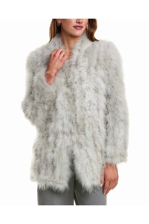 womens Feather Jacket, m, White