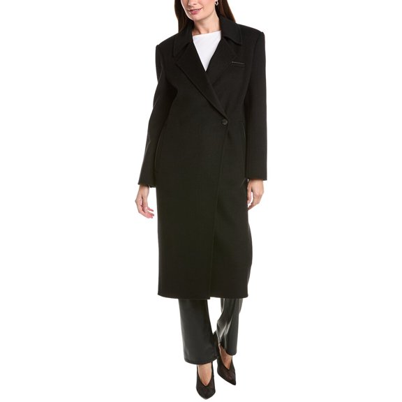 LAMARQUE womens  Wool-Blend Trench Coat, s, Black