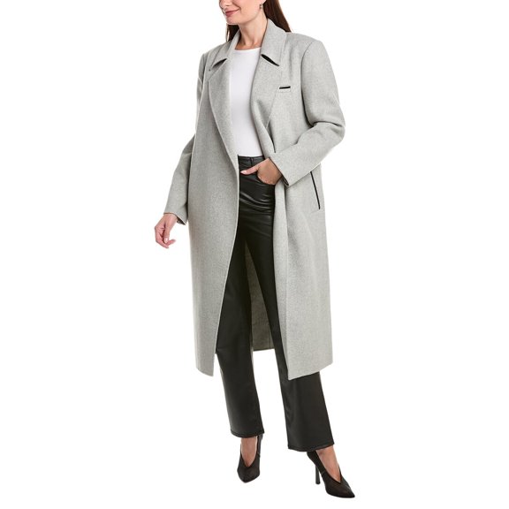 LAMARQUE womens Wool-Blend Trench Coat, xs, Gray