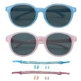 thumbnail image 1 of LAMBBAA 2 Pack Kids Sunglasses Silicone Flexible Frame for Boys Girls, UV Protection(Blue and Pink), 1 of 5