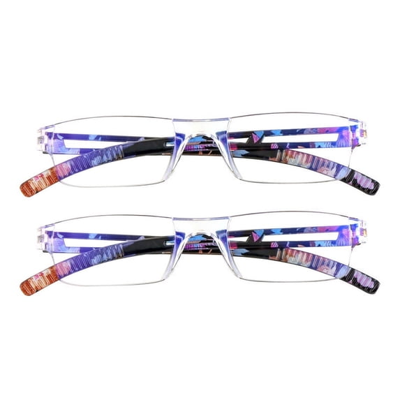 LAMBBAA 2 Pack Reading Glasses, Blue Light Blocking Computer Reading Glasses for Women and Men, Anti Glare Lightweight Readers(Floral,+3.00)