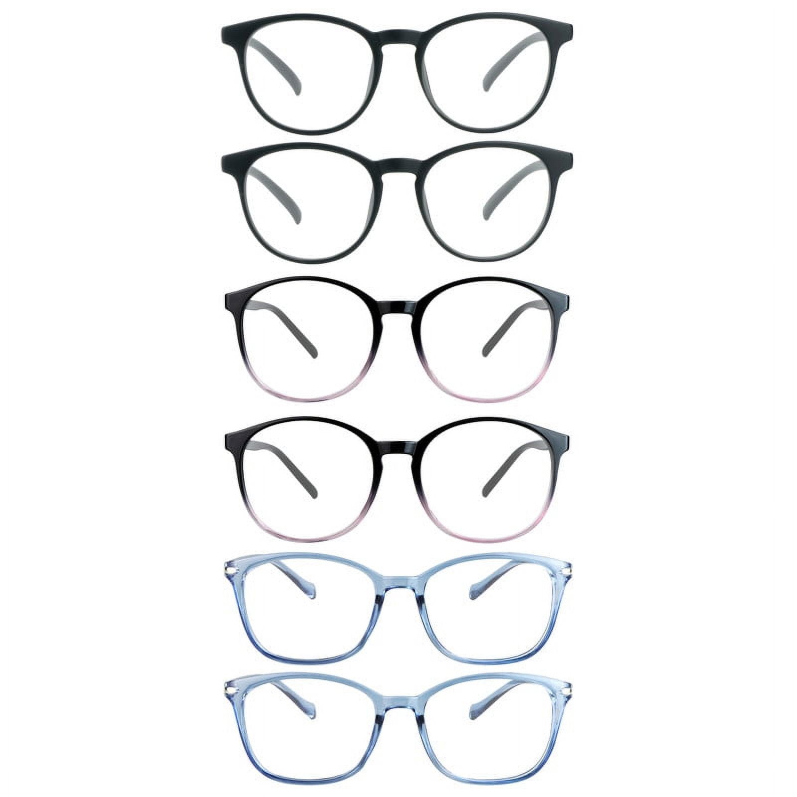 LAMBBAA 6 Pack Reading Glasses, Blue Light Blocking Computer Reading Glasses for Women and Men, Anti Glare Lightweight Readers(Black,Black purple,Clear blue,+0.50)