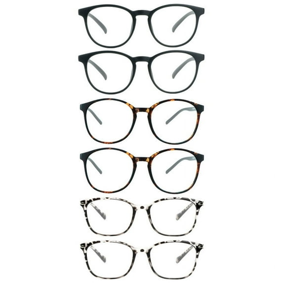 LAMBBAA 6 Pack Reading Glasses, Blue Light Blocking Computer Reading Glasses for Women and Men, Anti Glare Lightweight Readers(Black,Tortoise,Leopard,+3.00)