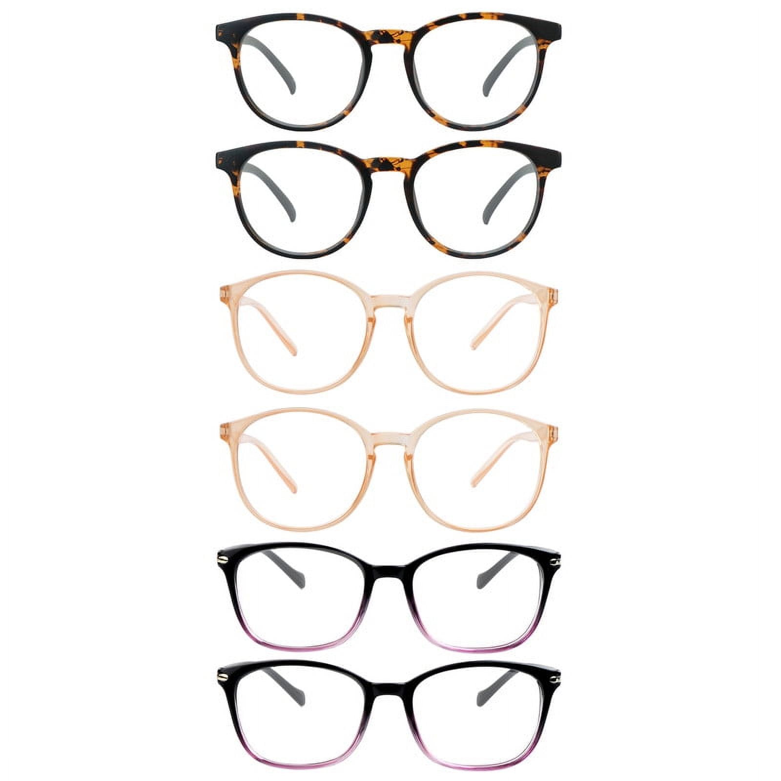 LAMBBAA 6 Pack Reading Glasses, Blue Light Blocking Computer Reading Glasses for Women and Men, Anti Glare Lightweight Readers(Dark tortois,Champagne,Black purple,+3.25)