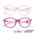 thumbnail image 1 of LAMBBAA Kids Blue Light Blocking Glasses 2 Pack Round Flexible Frame UV400 Protection Anti Blue Ray Computer Glasses Anti Glare Eyewear for Boys Girls Age 3-12 (Pink+Purple), 1 of 5