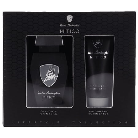 LAMBORGHINI MITICO 2 PCS SET FOR MEN: 2.5 EAU DE TOILETTE SPRAY and 3.4 AFTER SHAVE BALM