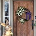 thumbnail image 1 of LAMDAWE 19.7inch Easter CrossWreath with BurlapBow andLilies,ArtificialSpring Wreath for Front Door Decor,Spring Holiday Hanging Decorations for Farmhouse Home Patio Porch Wall ChristianGift, 1 of 5