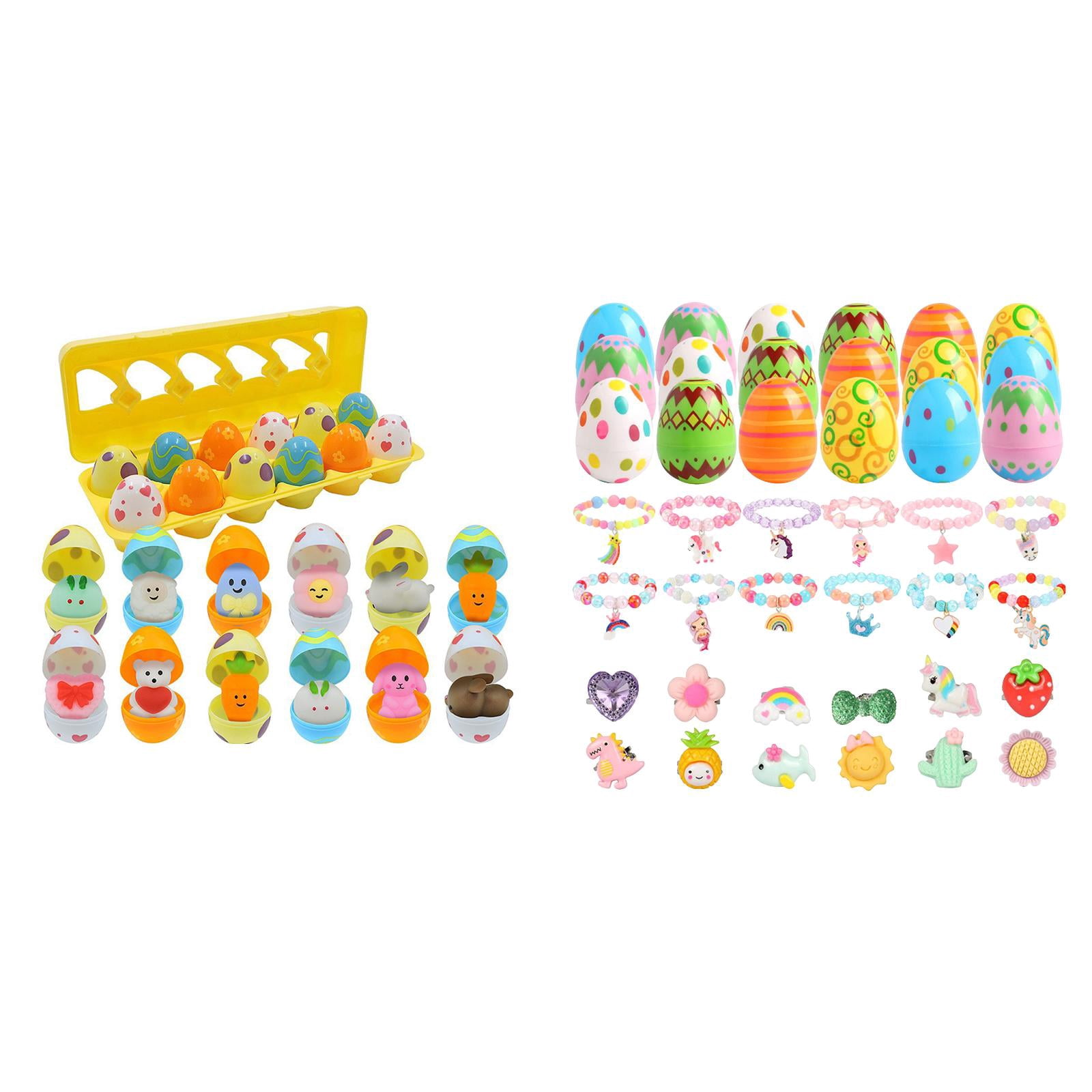 LAMDAWE 24Pack Prefilled Easter Eggs with Toys Funny Colorful Bright Assorted Colors Prefilled Eggs Easter EggHunting ClassroomPrize Supplies BasketStuffers Easter PartyFavors