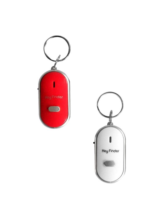 2PCS Key Finder TV Remote Control Finder Extra-LoudSiren & StrobeLight,Locator Lost Keys Keychain Whistle Sound LED Light Decoration Locator Device