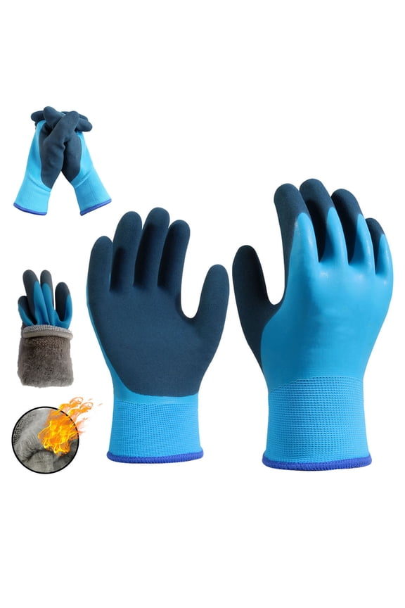 WaterproofWinter Work Gloves Unisex Winter Gloves for Men and Women,Thermal Insulated Freezer Rubber Coated Gloves,Warm Freezer Gloves,SuperGrip