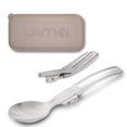 thumbnail image 1 of LAMEI Travel Utensils Fork and Spoon Set, Stainless Steel Sporks with Eco-friendly Case, Portable Outdoor Kitchen, Picnic,Hiking,Backpacks, 1 of 6