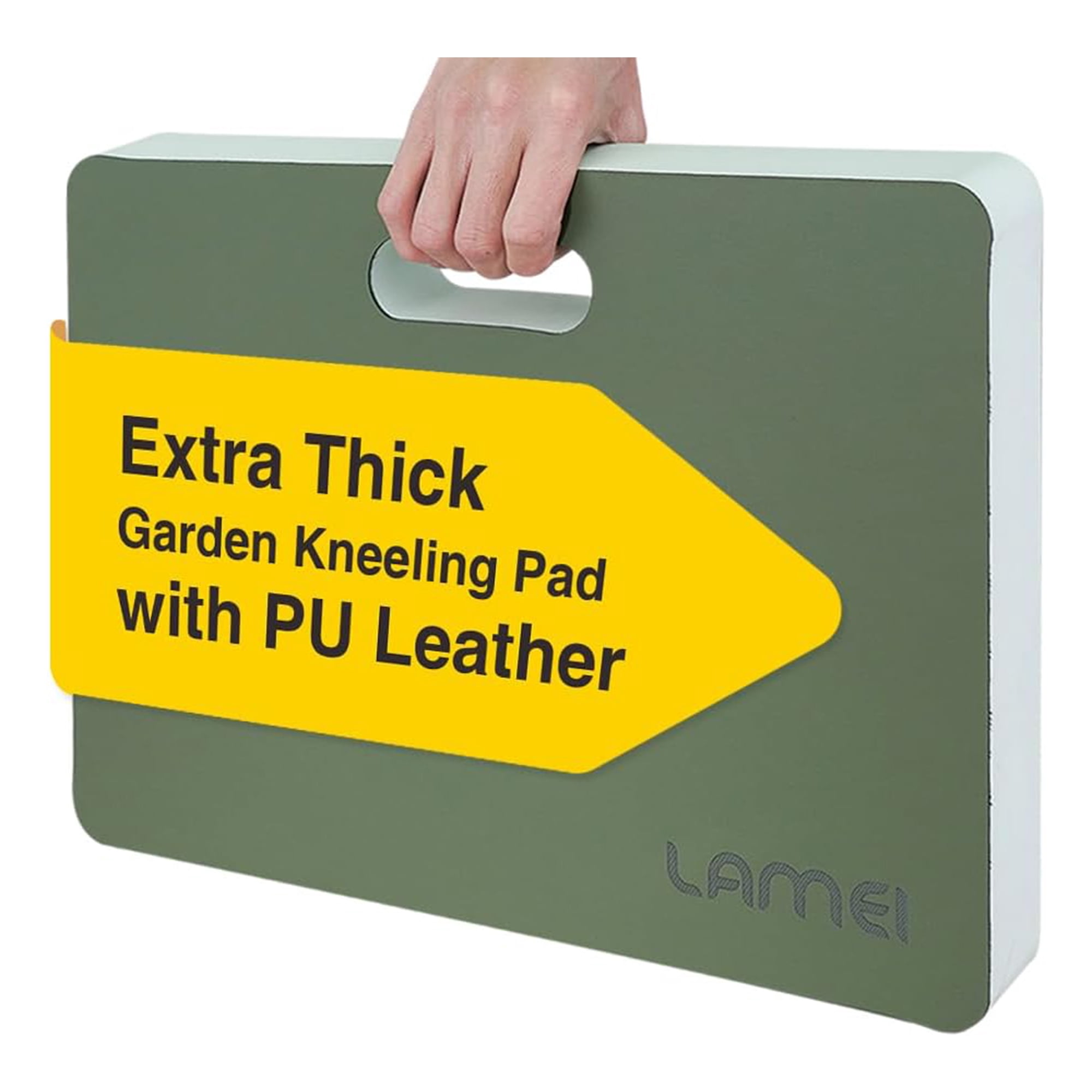 LAMEI Knee Pads, TPE Leather Gardening Balance Board, Extra Thick 1.6" Waterproof Bath Kneelers, Elbow Rest Pad Set for Yoga/Bath/Garden(Green)