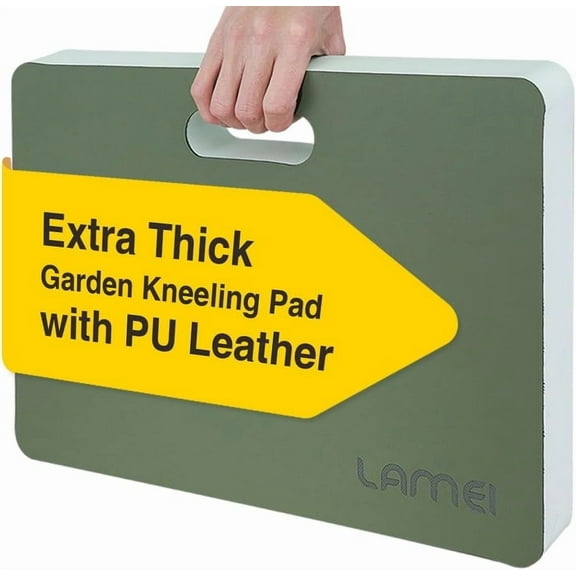 LAMEI Knee Pads, TPE Leather Gardening Balance Board, Extra Thick 1.6" Waterproof Bath Kneelers, Elbow Rest Pad Set for Yoga/Bath/Garden(Green)