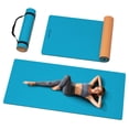 thumbnail image 1 of LAMEI Large Yoga Mat Thick Extra Wide And Long, Non-Slip TPE Exercise Mats For Home Workout, Straps For Carrying, Dual-Color in Blue/Orange, 1 of 7
