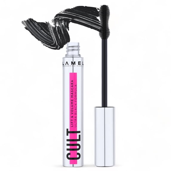 LAMEL Cult Lift & Volume Mascara – Volumizing & Lifting Waterproof, Smudge-Proof, Flake-Free, Deep Black Pigment Mascara - 401