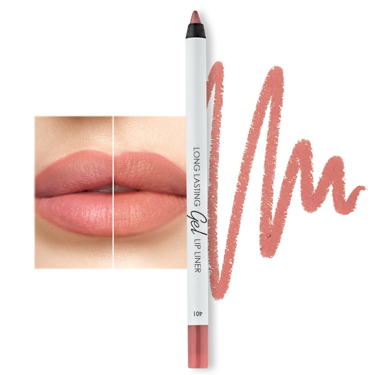 LAMEL Lip Liner Pencil - Long Lasting and Waterproof, Nude Pink Lip Liner, Lip Makeup, Lipstick