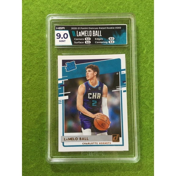 LAMELO BALL RATED ROOKIE CARD GRADED HGA 9 MINT RC 2020-21 Donruss MAKE A OFFER